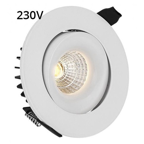 9W Ø11,5cm infälld spotlight dimbar RA90 - Hål: Ø9,5 cm, Mått: Ø11,5 cm, Vit kant