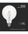 E27 10W LED filament glob lampa - G125, 1055lm, klart glas, 125x173mm