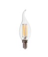 E14 4W LED filament kronljus med flamma - 400lm, 4000K, kallvit