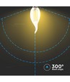 E14 4W LED filament kronljus med flamma - 400lm, 4000K, kallvit