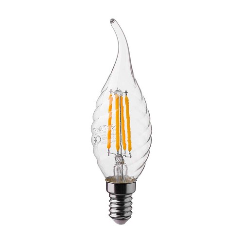 E14 4W LED flammlampa - Kultråd, kronljus, 4000K