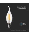 E14 4W LED flammlampa - Kultråd, kronljus, 4000K