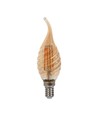 E14 4W Filament LED klotlampa - Candle tip, amber glas, 2200K, Ø3,5cm