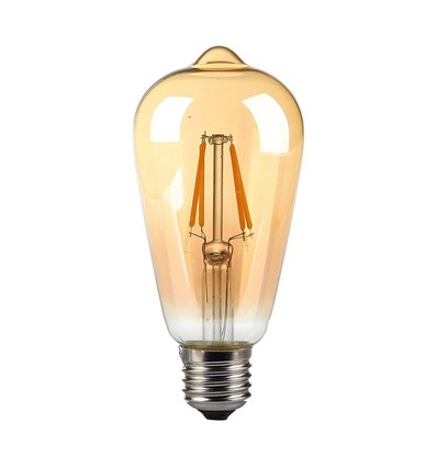 E27 8W LED-lampa - ST64, filament, bärnstensfärgat glas, extra varm 2200K
