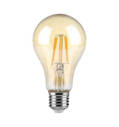 E27 10W LED filament lampa - A67, Amber glas, 2200K, 950lm