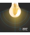 E27 12W LED-lampa - A60, filament, bärnstensfärgat glas, extra varm 2200K