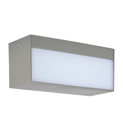 12W LED vägglampa med upp/ner ljus - IP65 utomhus, grå, 230x100x90mm, inkl. ljuskälla