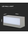 12W LED vägglampa med upp/ner ljus - IP65 utomhus, grå, 230x100x90mm, inkl. ljuskälla
