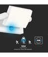 17W LED vägglampa med sensor - IP65, 2580lm, vit, 4000K, PIR sensor
