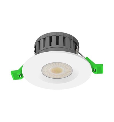 5W/8W LED infälld spot, fire-rated - 830lm, IP65, dimbar, CCT, 60 grader, vit/svart/krom finish
