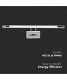 64cm tavel/spegellampa 12W LED - Krom, 3000K, vinklingsbar, inkl. ljuskälla
