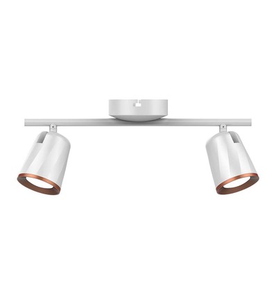 12W LED vägglampa med dubbelt huvud - 4000K, vit, justerbar, 960lm, inomhus