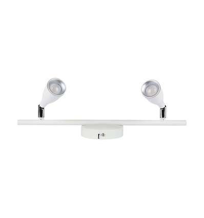 9W dubbel LED vägglampa - 3000K, vit