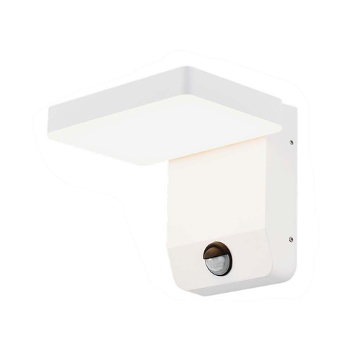 17W vit kvadratisk vägglampa med sensor - 2580lm, IP65, 3000K, PIR sensor