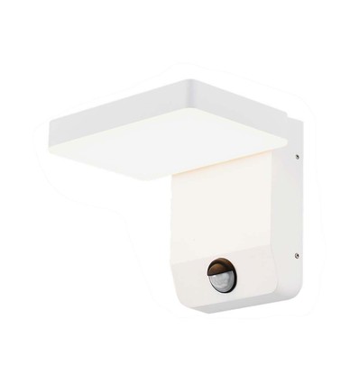 17W vit kvadratisk vägglampa med sensor - 2580lm, IP65, 3000K, PIR sensor