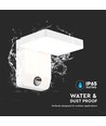 17W LED vägglampa med sensor, vit - 2580lm, IP65, 4000K, fyrkantig, PIR sensor