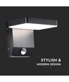 17W LED vägglampa med sensor, kvadratisk - IP65, svart, 2580lm, 3000K, PIR sensor
