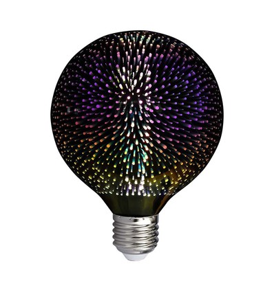 3D LED Lampa 4W E27 - Stjärneffekt, 3000K, G125