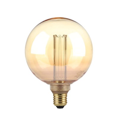 E27 4W G125 Art Filament LED lampa - Amber glas, 1800K, lasergravering, varmvit filament