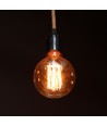 E27 4W G125 Art Filament LED lampa - Amber glas, 1800K, lasergravering, varmvit filament