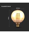 E27 4W G125 Art Filament LED lampa - Amber glas, 1800K, lasergravering, varmvit filament
