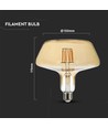 E27 8W LED filament lampa - Amber glas, 620lm, 1800K, 300° ljusspridning