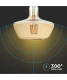 E27 8W LED filament lampa - Amber glas, 620lm, 2200K, 300° ljusspridning