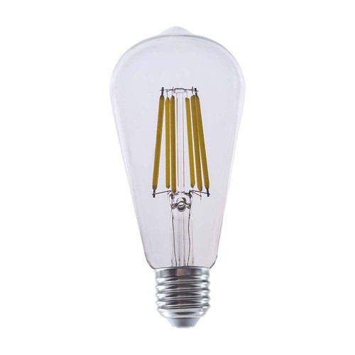 E27 4W LED filament lampa - ST64, 840lm, klart glas, 3000K, varmvit