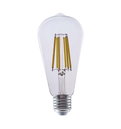E27 4W LED filament lampa - ST64, 840lm, klart glas, 3000K, varmvit