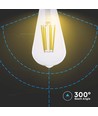 E27 4W LED filament lampa - ST64, 840lm, klart glas, 3000K, varmvit