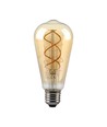 E27 4,8W dimbar LED filament lampa - ST64, Amber glas, 1800K, Vintage ljus