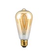 E27 5W ST64 long filament LED lampa - Amber glas, 1800K, 300lm, 300° spridning