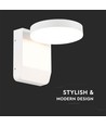 17W Rund LED vägglampa - IP65, vit, 2500lm, 4000K, fasadbelysning
