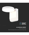 17W Rund LED vägglampa - IP65, vit, 2500lm, 4000K, fasadbelysning