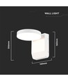 17W rund LED vägglampa - IP65, vit, 2480lm, 4000K, aluminium