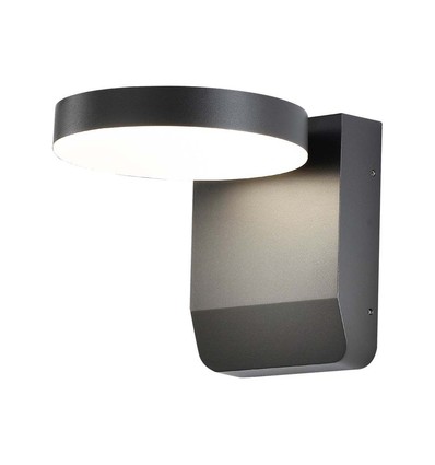 17W Rund LED vägglampa - 2480lm, IP65, svart, 4000K, utomhus fasadbelysning