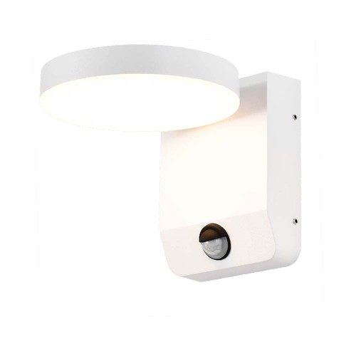 17W Rund LED vägglampa med sensor - IP65, 2480lm, vit, PIR rörelsesensor, 4000K