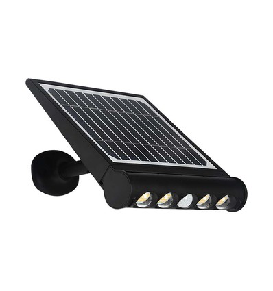 8W LED solcells-vägglampa med sensor - 950lm, 3000K, IP65, 4000mAh batteri