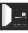 30W LED taklampa - 6500K, vit kant, kvadratisk