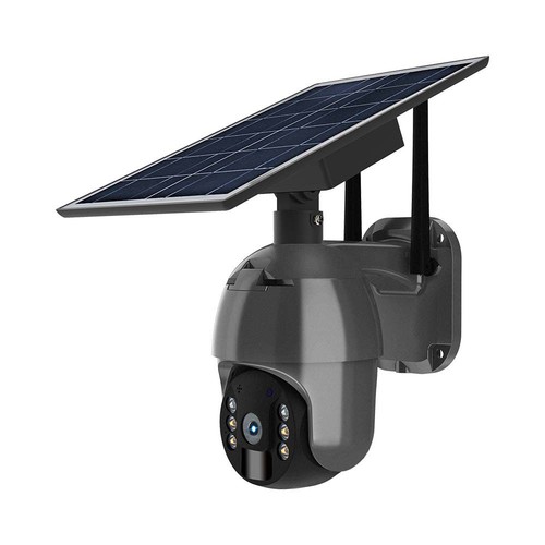 Utomhus WiFi PTZ solcellskamera - 360°, Full HD, IP65, svart