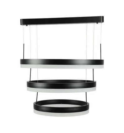 86W Soft Light Chandelier LED pendel - Svart, 3000K, dimbar, 360 grader ljus, 3 års garanti