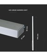 120cm 40W LED linjär armatur med Samsung chip - Silver, 6400K, 120°, inkl. vajerupphäng