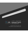 120cm 40W LED linjär armatur med Samsung chip - Silver, 6400K, 120°, inkl. vajerupphäng
