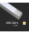 120cm 40W LED linjär armatur med Samsung chip - Silver, 6400K, 120°, inkl. vajerupphäng