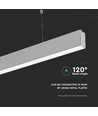 120cm 40W LED linjär armatur med Samsung chip - Silver, 4000K, 120°, inkl. vajerupphäng