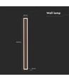 Vägglampa avlång Cortenfärgad, LED 17W - 4000K, IP65, används inomhus och utomhus.