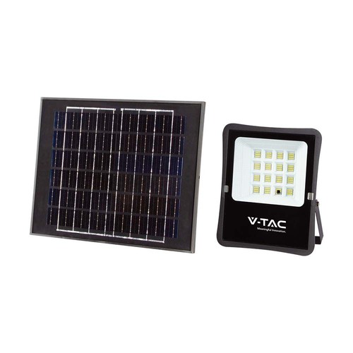 100W LED solar strålkastare med solcell - IP65, svart, fjärrkontroll