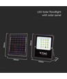 100W LED solar strålkastare med solcell - IP65, svart, fjärrkontroll
