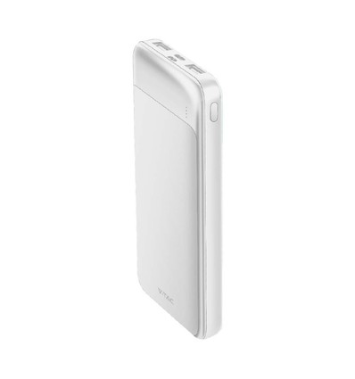 10000mAh Power Bank, 22.5W Fast Charger - Vit, Aluminium, 2x USB, 1x Type-C, Li-Pol