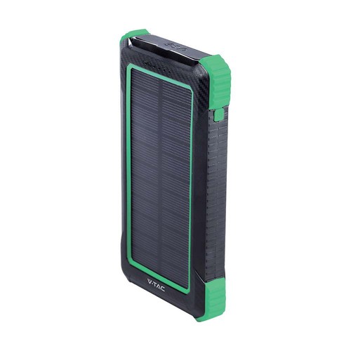 10000mAh Solar Wireless Powerbank, 10W - Svart, aluminium, solcellsladdning